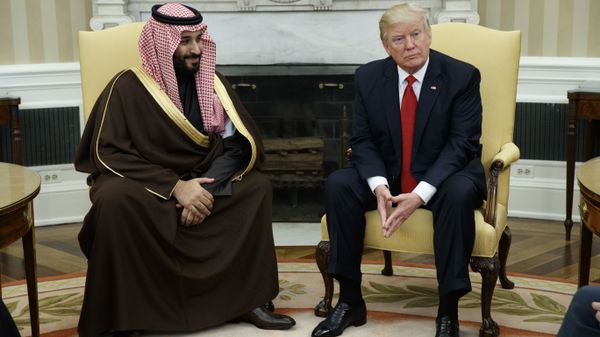 President Donald Trump meets with Saudi Defense Minister and Deputy Crown Prince Mohammed bin Salman bin Abdulaziz Al Saud in the Oval Office of the White House in Washington - Sputnik International