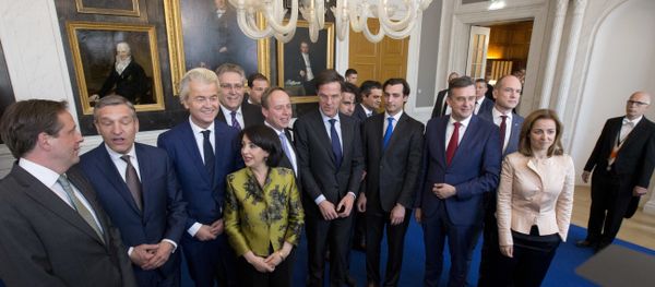 Dutch political party leaders pose for a group picture in The Hague, Netherlands, Thursday, March 16, 2017. Dutch political party leaders pose for a group picture in The Hague, Netherlands, Thursday, March 16, 2017. - Sputnik International