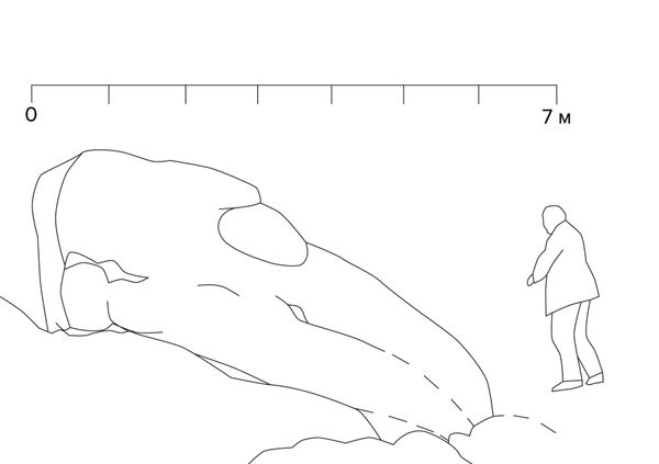 Sketch of the dragon, an ancient megalith discovered in Russia’s Altai Mountains. - Sputnik International