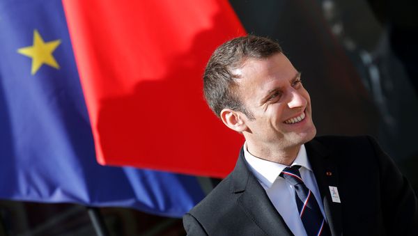 French President Emmanuel Macron reacts after a meeting with the International Olympic Committee (IOC) Evaluation Commission at the Elysee Place in Paris, France May 16, 2017. French President Emmanuel Macron reacts after a meeting with the International Olympic Committee (IOC) Evaluation Commission at the Elysee Place in Paris, France May 16, 2017. - Sputnik International