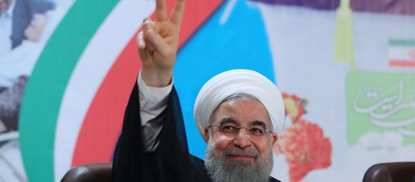Iran's President Hassan Rouhani gestures as he registers to run for a second four-year term in the May election, in Tehran, Iran, April 14, 2017. - Sputnik International