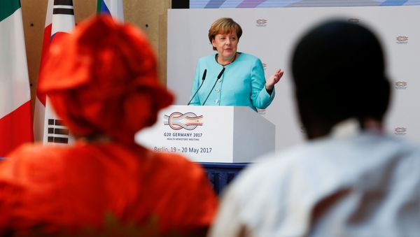 German Chancellor Angela Merkel gives a speech at the meeting of the G20 health ministers in Berlin, Germany, May 19, 2017. German Chancellor Angela Merkel gives a speech at the meeting of the G20 health ministers in Berlin, Germany, May 19, 2017. - Sputnik International