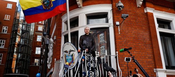WikiLeaks founder Julian Assange is seen on the balcony of the Ecuadorian Embassy in London, Britain, May 19, 2017 - Sputnik International