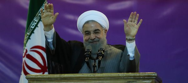 Iran's President Hassan Rouhani gestures during a ceremony celebrating International Workers' Day, in Tehran, Iran, May 1, 2017 Iran's President Hassan Rouhani gestures during a ceremony celebrating International Workers' Day, in Tehran, Iran, May 1, 2017 - Sputnik International