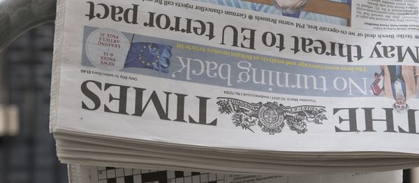 A copy of the March 30 edition of The Times newspaper with the headline May threat to EU terror pact is pictured outside 10 Downing Street in central London on March 30, 2017 A copy of the March 30 edition of The Times newspaper with the headline May threat to EU terror pact is pictured outside 10 Downing Street in central London on March 30, 2017 - Sputnik International