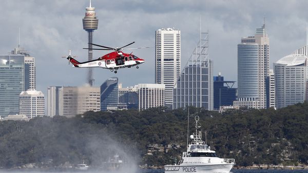 Police and emergency services train with an ambulance helicopter in Sydney Harbour in Sydney, Australia, Wednesday, July 27, 2016 - Sputnik International