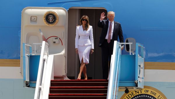 U.S. President Donald Trump and first lady Melania Trump arrive aboard Air Force One at Ben Gurion International Airport in Lod near Tel Aviv, Israel May 22, 2017 - Sputnik International