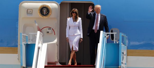 U.S. President Donald Trump and first lady Melania Trump arrive aboard Air Force One at Ben Gurion International Airport in Lod near Tel Aviv, Israel May 22, 2017 - Sputnik International