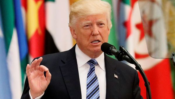 US President Donald Trump delivers a speech during Arab-Islamic-American Summit in Riyadh, Saudi Arabia May 21, 2017. US President Donald Trump delivers a speech during Arab-Islamic-American Summit in Riyadh, Saudi Arabia May 21, 2017. - Sputnik International