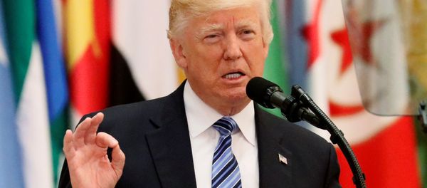 US President Donald Trump delivers a speech during Arab-Islamic-American Summit in Riyadh, Saudi Arabia May 21, 2017. US President Donald Trump delivers a speech during Arab-Islamic-American Summit in Riyadh, Saudi Arabia May 21, 2017. - Sputnik International