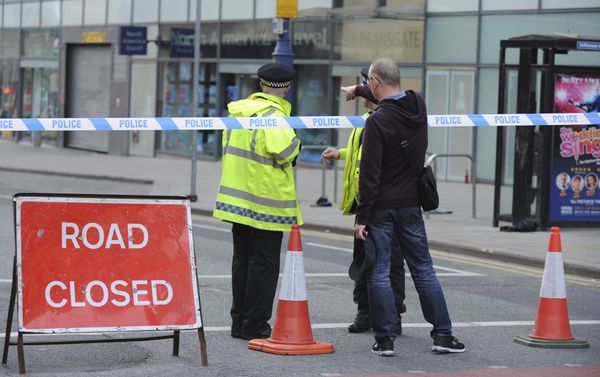 Police block a road near to the Manchester Arena in central Manchester, England Tuesday, May 23, 2017. - Sputnik International