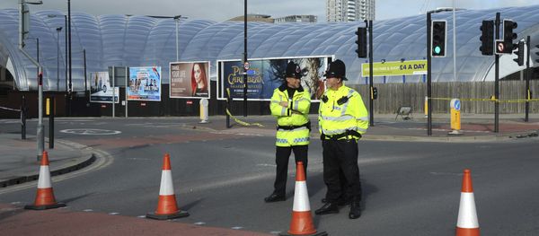 Police block a road outside the Manchester Arena in central Manchester, England Tuesday May 23, 2017. - Sputnik International