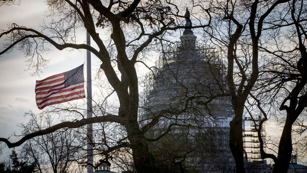 With the Capitol in the distance, the American flag flies at half-staff at the Supreme Court. (File) With the Capitol in the distance, the American flag flies at half-staff at the Supreme Court. (File) - Sputnik International
