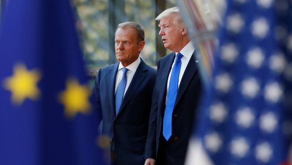 U.S. President Donald Trump (R) walks with the President of the European Council Donald Tusk in Brussels, Belgium, May 25, 2017. U.S. President Donald Trump (R) walks with the President of the European Council Donald Tusk in Brussels, Belgium, May 25, 2017. - Sputnik International