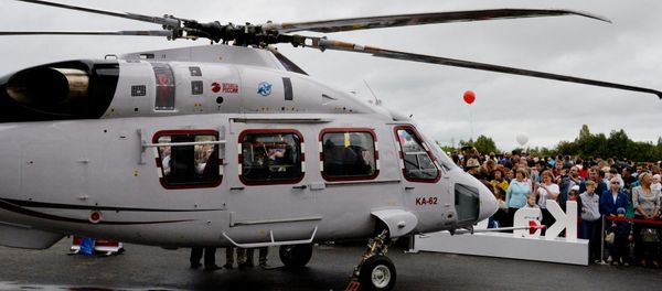 Ka-62 multi-purpose mid size helicopter at the aircraft exhibition as part of the festivities marking the 80th birthday of the Progress Arsenyev Aviation Company. (File) - Sputnik International