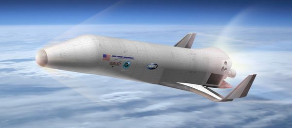 Northrop Grumman Corporation with Scaled Composites and Virgin Galactic's preliminary design for DARPA's Experimental Spaceplane XS-1, shown here in an artist's concept. DARPA ended up going with a Boeing design instead. - Sputnik International