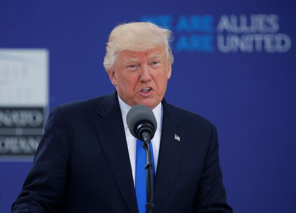 U.S. President Donald Trump speaks at the start of the NATO summit at their new headquarters in Brussels, Belgium, May 25, 2017 - Sputnik International
