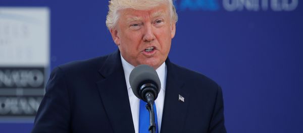 U.S. President Donald Trump speaks at the start of the NATO summit at their new headquarters in Brussels, Belgium, May 25, 2017 - Sputnik International
