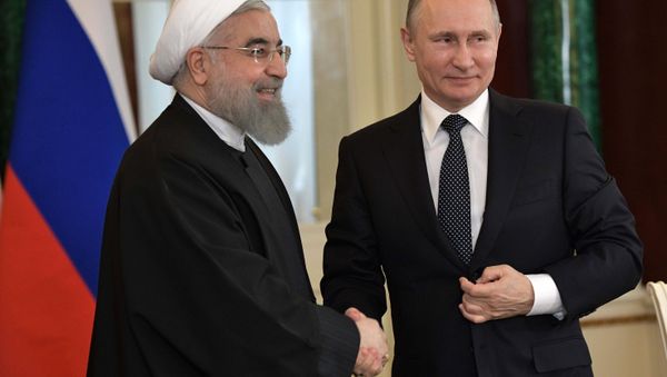 Vladimir Putin meets with Iranian President Hassan Rouhani Vladimir Putin meets with Iranian President Hassan Rouhani - Sputnik International
