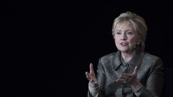 Former Secretary of State Hillary Clinton speaks during the Women in the World Summit at Lincoln Center in New York, Thursday, April 6, 2017 - Sputnik International