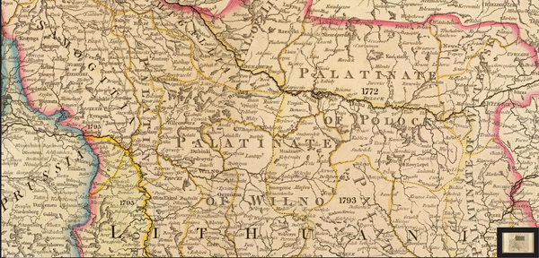  A map of the Kingdom of Poland and Grand Dutchy of Lithuania including Samogitia and Curland, divided according to their dismemberments, with the Kingdom of Prussia. (with) Warszawa, Warsaw. By Willm. Faden, Geographer to the King, M DCC XCIX. London, published by W. Faden, Geographer to the King & to H.R.H. the Prince of Wales, Charing Cross, April 2d, 1799. 2d edition - Sputnik International