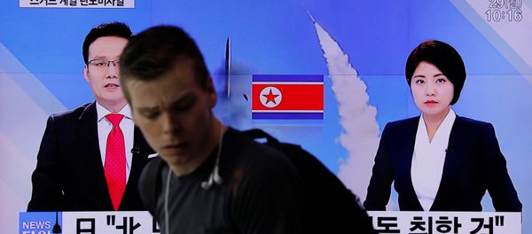 People watch a television broadcasting a news report on North Korea firing what appeared to be a short-range ballistic missile, at a railway station in Seoul, South Korea, May 29, 2017 People watch a television broadcasting a news report on North Korea firing what appeared to be a short-range ballistic missile, at a railway station in Seoul, South Korea, May 29, 2017 - Sputnik International
