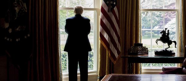 In this photo taken April 21, 2017, President Donald Trump looks out an Oval Office window at the White House in Washington following an interview with The Associated Press In this photo taken April 21, 2017, President Donald Trump looks out an Oval Office window at the White House in Washington following an interview with The Associated Press - Sputnik International