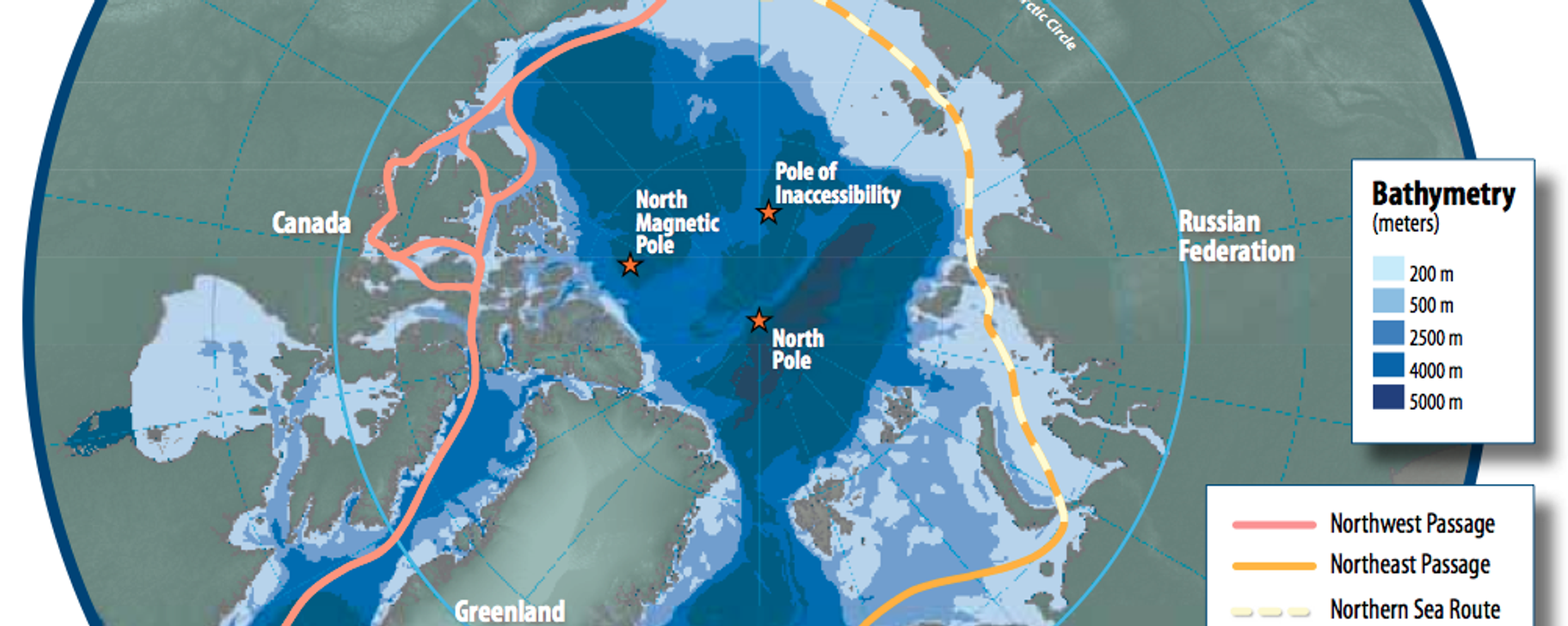 Map of the Arctic region showing the Northeast Passage, the Northern Sea Route and Northwest Passage - Sputnik International, 1920, 05.06.2023