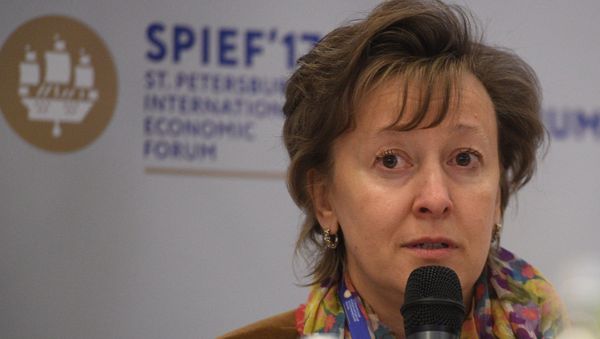 Veronika Nikishina, member of the board, Minister in Charge of Trade, Eurasian Economic Commission, during the the EAEU - India:A Strategic Partnership business breakfast held as part of the 2017 St. Petersburg International Economic Forum. Veronika Nikishina, member of the board, Minister in Charge of Trade, Eurasian Economic Commission, during the the EAEU - India:A Strategic Partnership business breakfast held as part of the 2017 St. Petersburg International Economic Forum. - Sputnik International