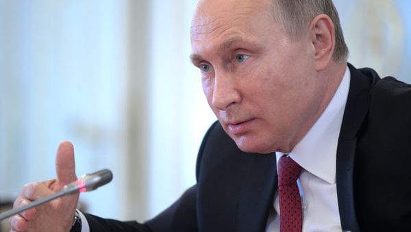 Russian President Vladimir Putin speaks during a meeting with representatives of international news agencies in St. Petersburg, Russia - Sputnik International
