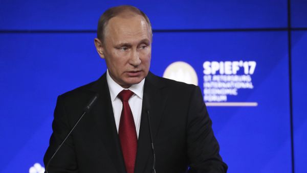Russian President Vladimir Putin delivers a speech at the St. Petersburg International Economic Forum (SPIEF), Russia, June 2, 2017. Russian President Vladimir Putin delivers a speech at the St. Petersburg International Economic Forum (SPIEF), Russia, June 2, 2017. - Sputnik International