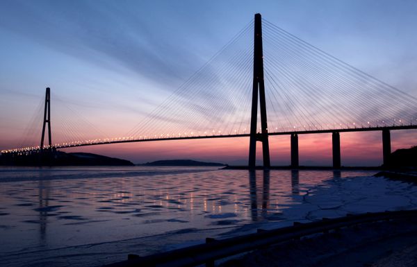 The cable-stayed bridge across Eastern Bosphorus Strait to Russky Island in Vladivostok. (File) - Sputnik International