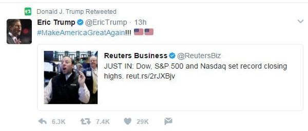 Donald Trump Retweeting Son Eric  - Sputnik International