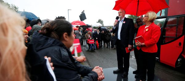 Jeremy Corbyn, leader of Britain's opposition Labour Party speaks at an election campaign event at Hemlington recreation centre in Middlesbrough, June 5, 2017 Jeremy Corbyn, leader of Britain's opposition Labour Party speaks at an election campaign event at Hemlington recreation centre in Middlesbrough, June 5, 2017 - Sputnik International