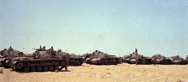 A column of tanks of the Israeli Army is seen at an unknown location, on June 8, 1967, on the third day of the Six-Day War between Israel and the Arab states of Egypt, Syria, and Jordan A column of tanks of the Israeli Army is seen at an unknown location, on June 8, 1967, on the third day of the Six-Day War between Israel and the Arab states of Egypt, Syria, and Jordan - Sputnik International