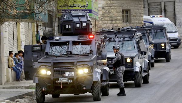 Jordanian security forces secure Hakama street during a raid in downtown Irbid, north of Amman, Jordan, Wednesday, March 2, 2016 Jordanian security forces secure Hakama street during a raid in downtown Irbid, north of Amman, Jordan, Wednesday, March 2, 2016 - Sputnik International