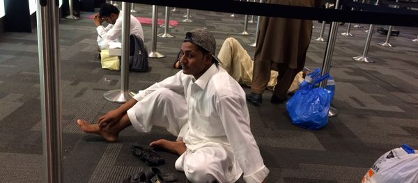 Passengers of cancelled flights wait in Hamad International Airport (HIA) in Doha, Qatar, Monday, June 5, 2017 Passengers of cancelled flights wait in Hamad International Airport (HIA) in Doha, Qatar, Monday, June 5, 2017 - Sputnik International