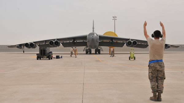 U.S. Air Force B-52 Stratofortress bomber arrives at Al Udeid Air Base, Qatar (File) - Sputnik International