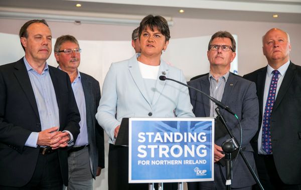 Leader of the Democratic Unionist Party (DUP) Arlene Foster addresses journalists in Belfast, Northern Ireland, June 9, 2017 Leader of the Democratic Unionist Party (DUP) Arlene Foster addresses journalists in Belfast, Northern Ireland, June 9, 2017 - Sputnik International