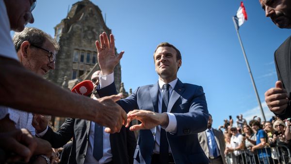 French President Emmanuel Macron leaves the polling station after voting in the first of two rounds of parliamentary elections in Le Touquet, France, June 11, 2017 French President Emmanuel Macron leaves the polling station after voting in the first of two rounds of parliamentary elections in Le Touquet, France, June 11, 2017 - Sputnik International