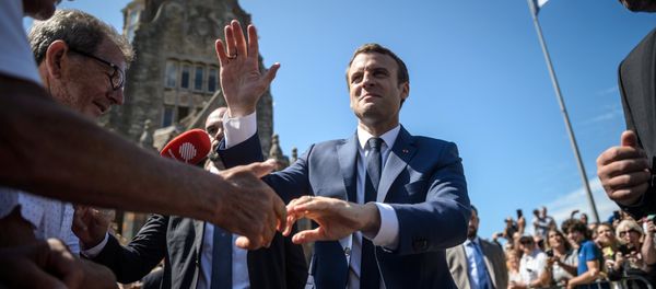 French President Emmanuel Macron leaves the polling station after voting in the first of two rounds of parliamentary elections in Le Touquet, France, June 11, 2017 French President Emmanuel Macron leaves the polling station after voting in the first of two rounds of parliamentary elections in Le Touquet, France, June 11, 2017 - Sputnik International