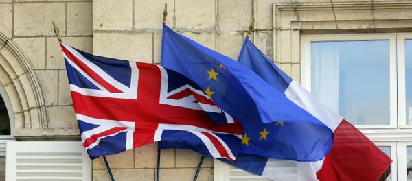 The British , European and French flags (File) - Sputnik International