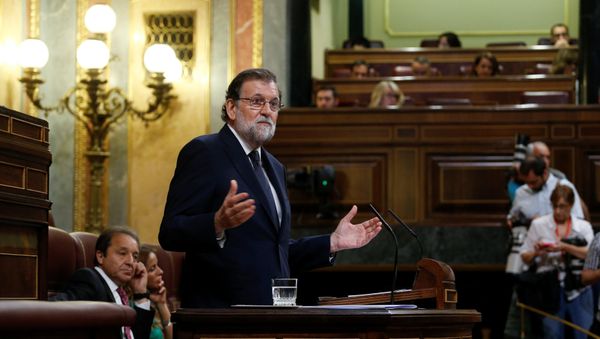Spanish Prime Minister Mariano Rajoy speaks during a motion of no confidence debate in parliament in Madrid, Spain, June 13, 2017 - Sputnik International