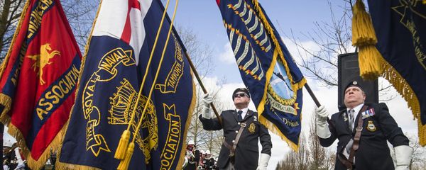 Military colours are displayed during a service marking the 35th anniversary of the Argentine invasion of the Falklands, at the National Memorial Arboretum in Staffordshire, England, Sunday April 2, 2017. Military colours are displayed during a service marking the 35th anniversary of the Argentine invasion of the Falklands, at the National Memorial Arboretum in Staffordshire, England, Sunday April 2, 2017. - Sputnik International