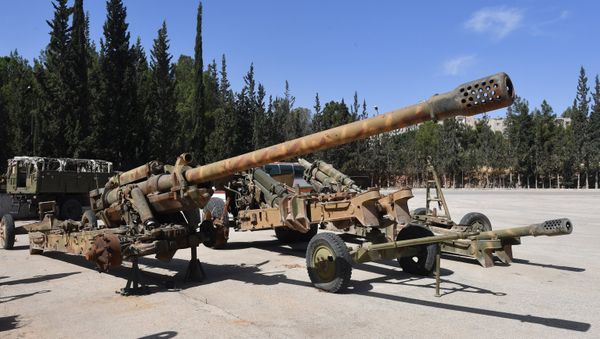 Weapons that need to be repaired at the artillery weapon, mortar and small arms repair works in Hama province, Syria Weapons that need to be repaired at the artillery weapon, mortar and small arms repair works in Hama province, Syria - Sputnik International