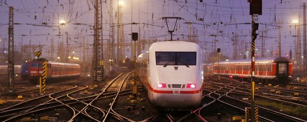 An out-of-service train approaches to a station during a strike by German train drivers to demand pay hike and better work conditions in Frankfurt, Germany, Saturday, Oct. 18, 2014 An out-of-service train approaches to a station during a strike by German train drivers to demand pay hike and better work conditions in Frankfurt, Germany, Saturday, Oct. 18, 2014 - Sputnik International