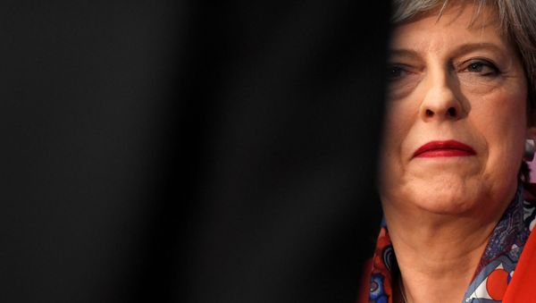 Britain's Prime Minister Theresa May waits to speak after retaining her seat at the count centre for the general election in Maidenhead, June 9, 2017. - Sputnik International