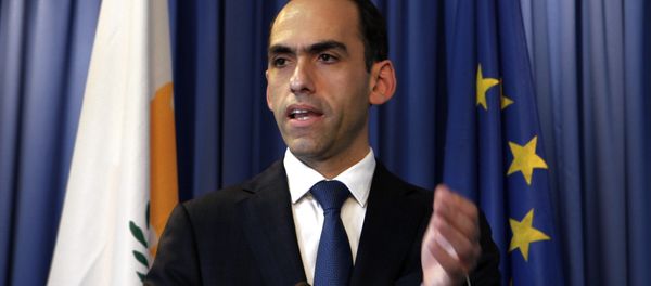 Cyprus' finance minister Harris Georgiades speaks to the media during a press conference at the Ministry of Finance, Nicosia, Cyprus - Sputnik International