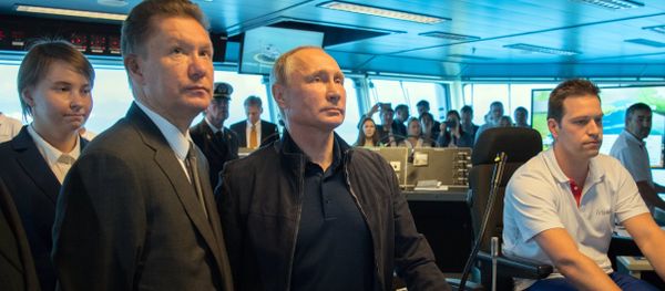Russian President Vladimir Putin held phone talks with his Turkish counterpart Recep Tayyip Erdogan aboard an installation vessel, informing him that pipe-laying work has started at the Turkish Stream pipeline's deep-water section. Russian President Vladimir Putin held phone talks with his Turkish counterpart Recep Tayyip Erdogan aboard an installation vessel, informing him that pipe-laying work has started at the Turkish Stream pipeline's deep-water section. - Sputnik International