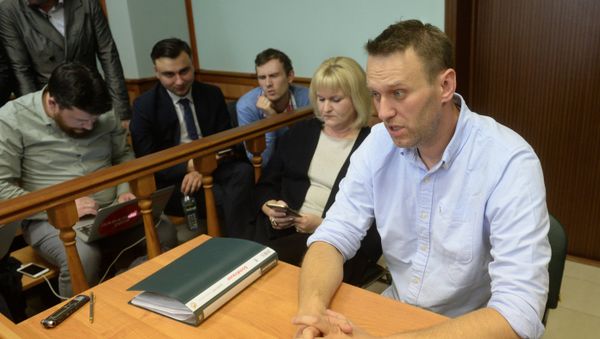 Alexei Navalny is seen here in Moscow City Court which considered his complaint over a 30 day administrative arrest for organizing an unauthorized rally in Moscow - Sputnik International